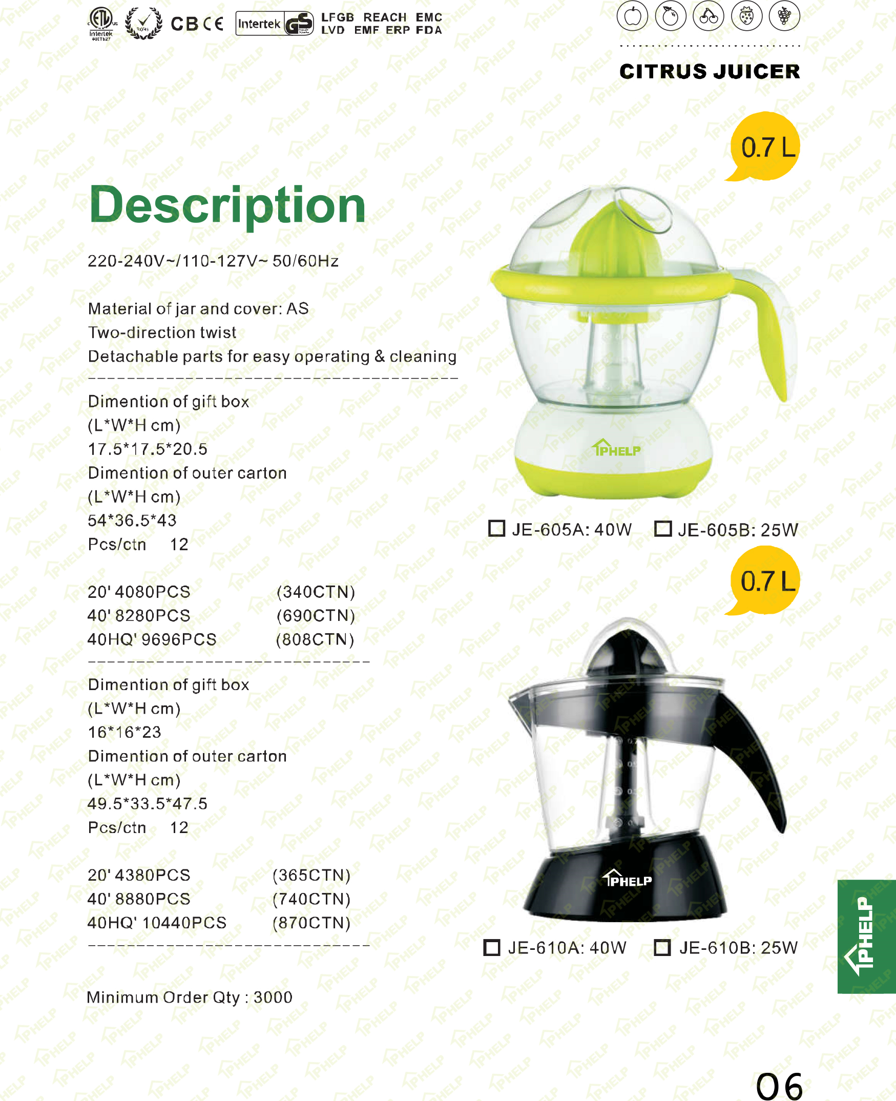 Electric citrus juicer unit with stainless steel finish