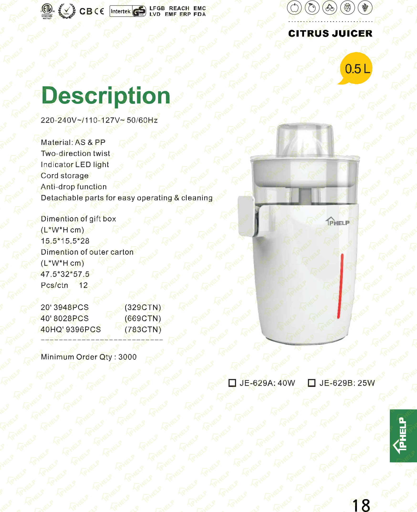 Citrus juicer unit with reamer and juice container