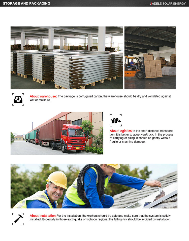 Logistics and installation instructions