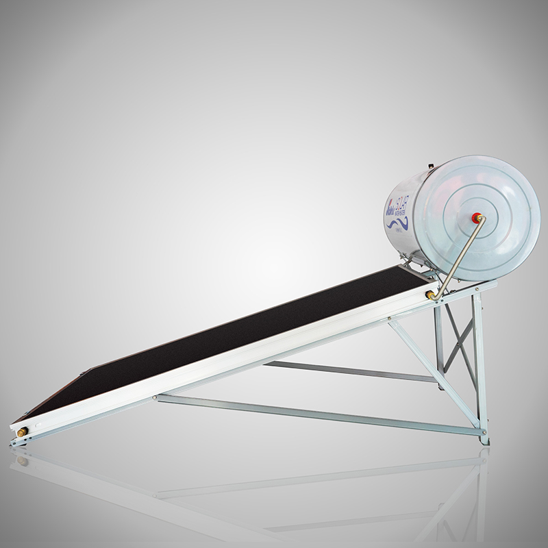 Solar water heater system with flat plate collector
