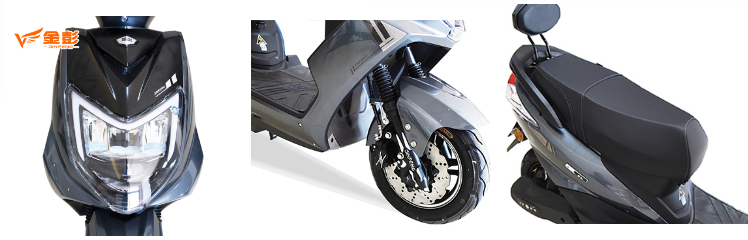 Side profile of the electric motorcycle showing its sleek design and lighting