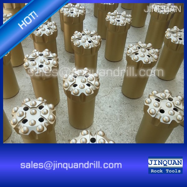 Thread button bits with tungsten carbide inserts