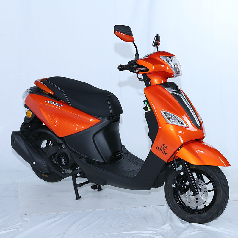 Front view of the scooter showing the crystal diamond headlight design