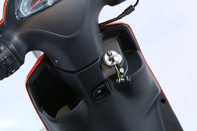 Close-up of ignition and utility features