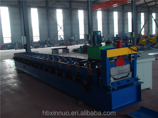 Side view of the machine showing rollers and forming stations