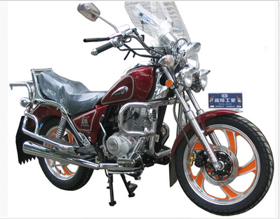 Maroon Cruiser Motorcycle with Chrome Accents
