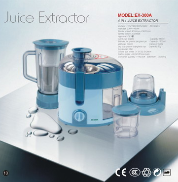 4-in-1 Juice Extractor, Blender, Wet and Dry Mill