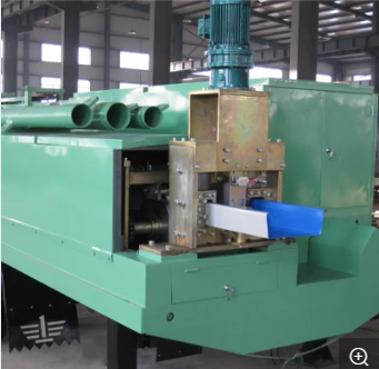 K-Span roll forming machine side view showing frame and rollers