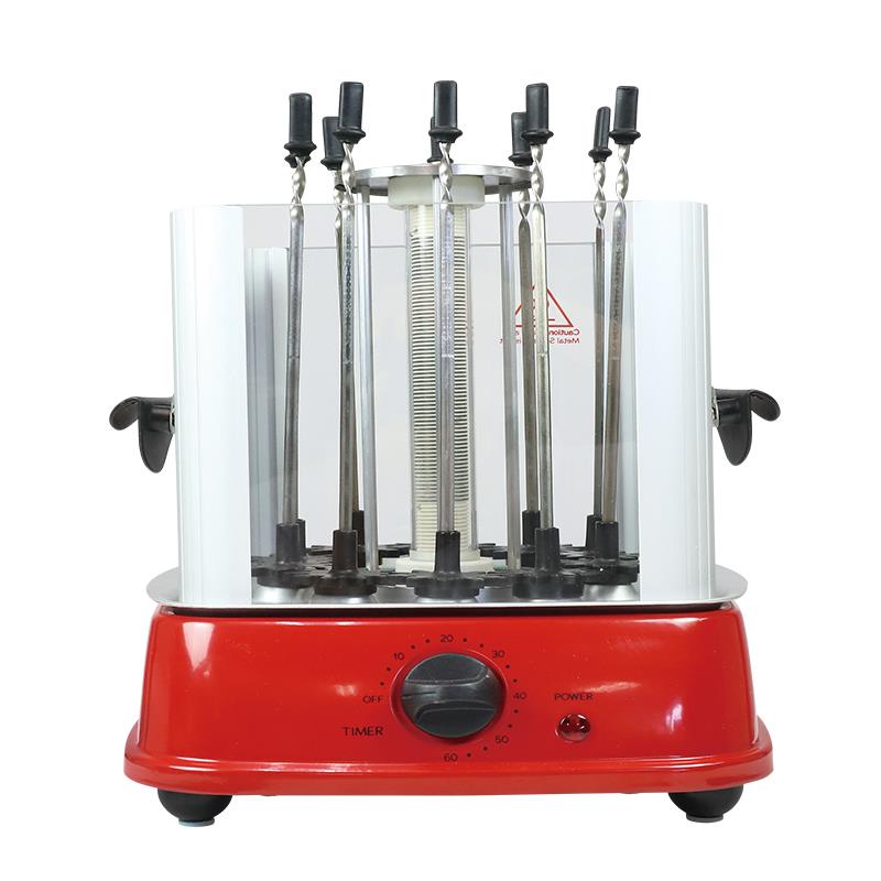Vertical kebab grill with 10 skewers and timer dial