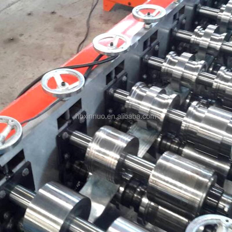 Close up of the roll forming stations