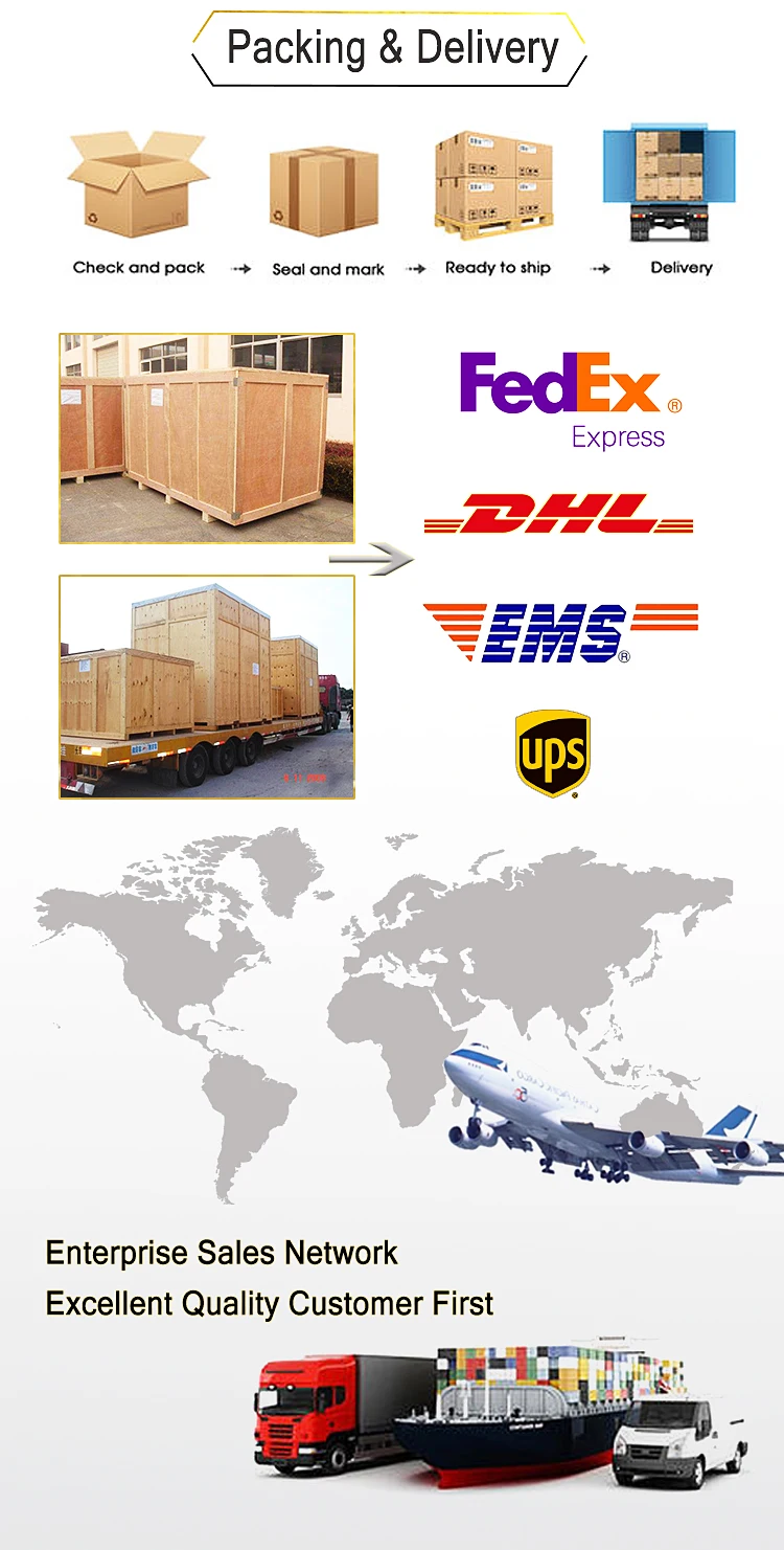 Packing and delivery process for industrial machinery