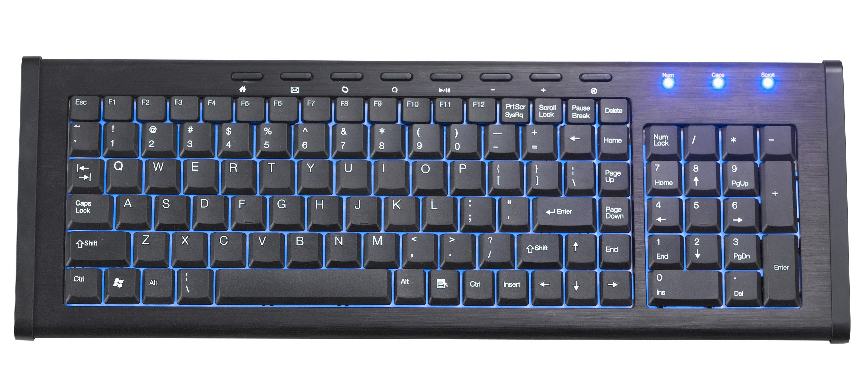 Standard QWERTY Keyboard with Backlighting