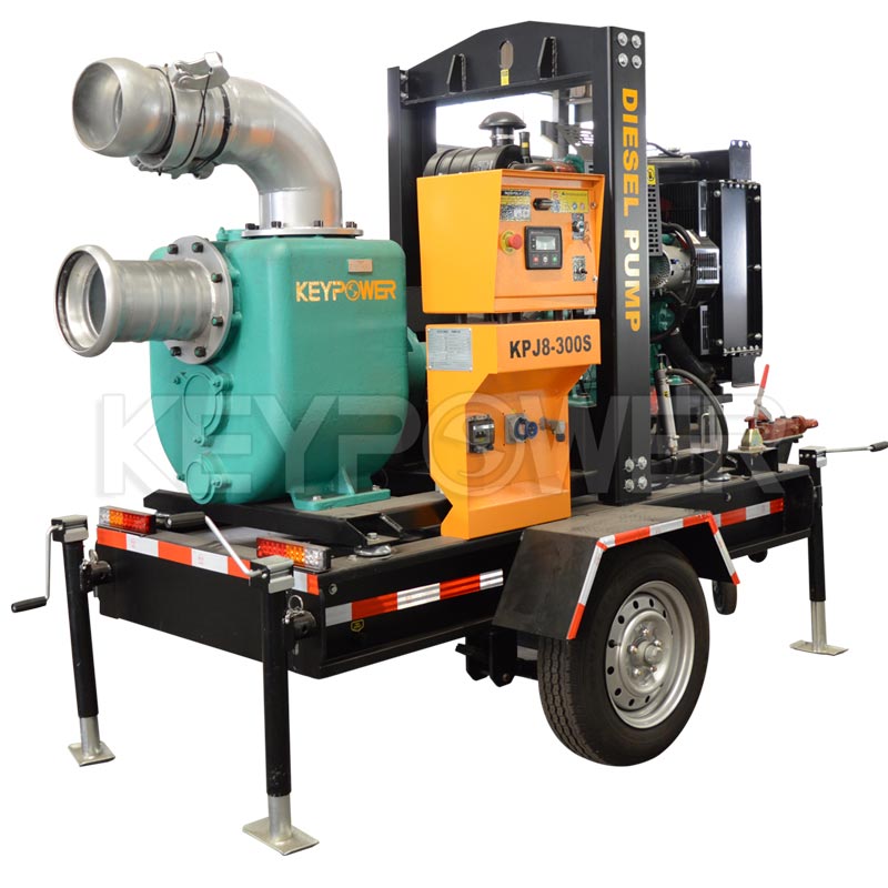 Keypower 8 Centrifugal Self-Priming Dewatering Sewage Diesel Pump Set with trailer - Image 3