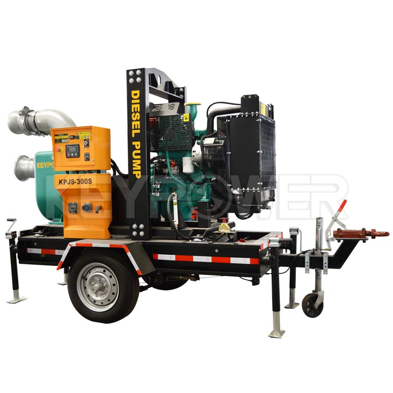 Keypower 8 Centrifugal Self-Priming Dewatering Sewage Diesel Pump Set with trailer - Image 2