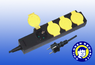 European Power Strip with Safety Covers