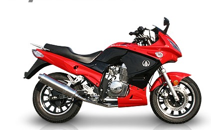 Red and Black Sportbike Motorcycle with Alloy Wheels
