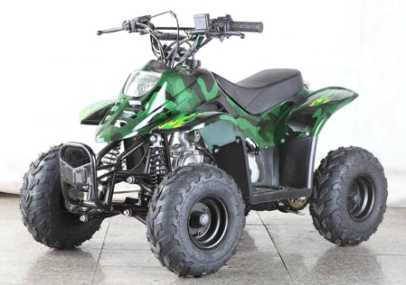 Kids' Green Camouflage ATV with Four-Stroke Engine
