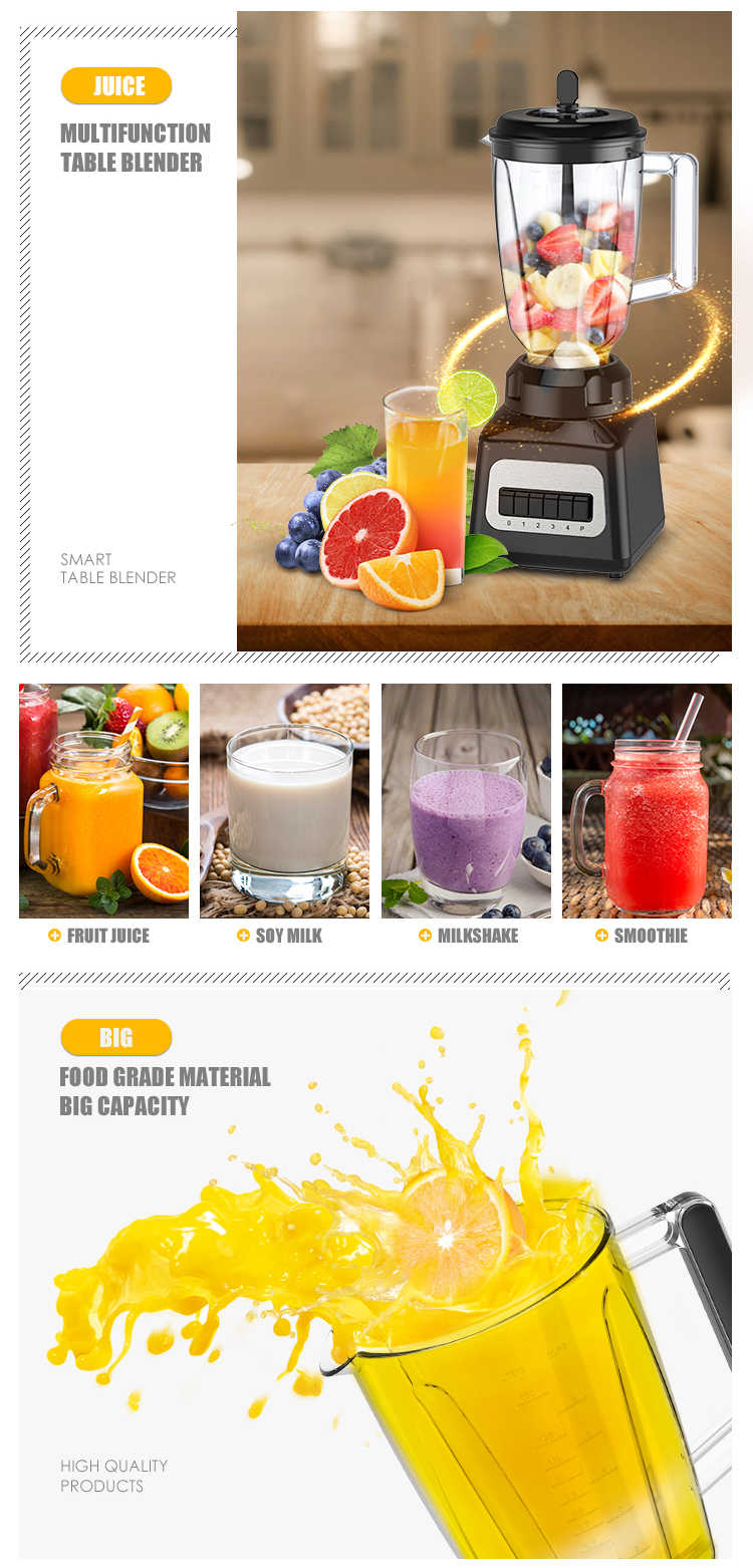 Multifunction blender preparing various drinks