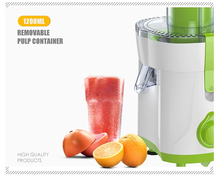 Removable pulp container for the electric juicer