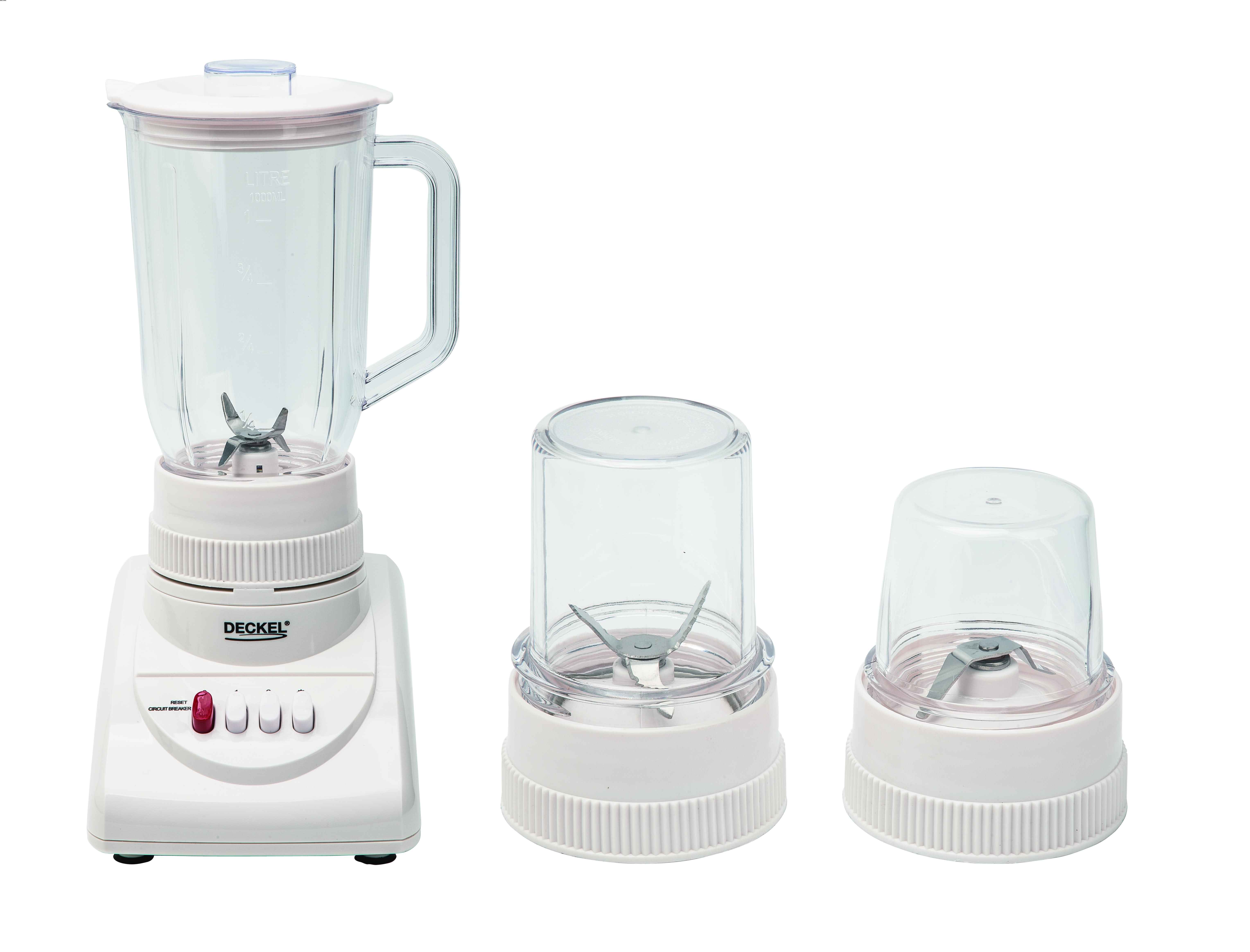 KD-308C 3-in-1 blender unit with attachments and jar