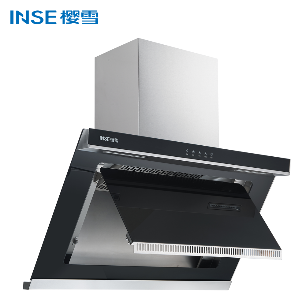 Kitchen Cooker Hood Glass Arc-shaped Chimney Smoke Range Hood CXW-218-H1507(B)-S - Image 2