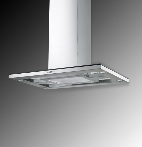 Stainless Steel Kitchen Range Hood with Integrated Lighting
