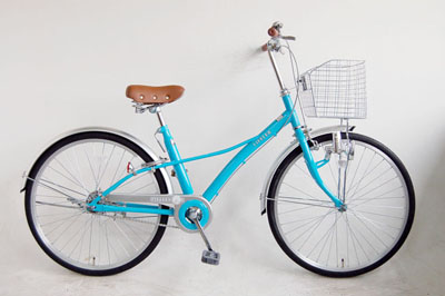 Teal Step-Through Frame City Bicycle with Basket