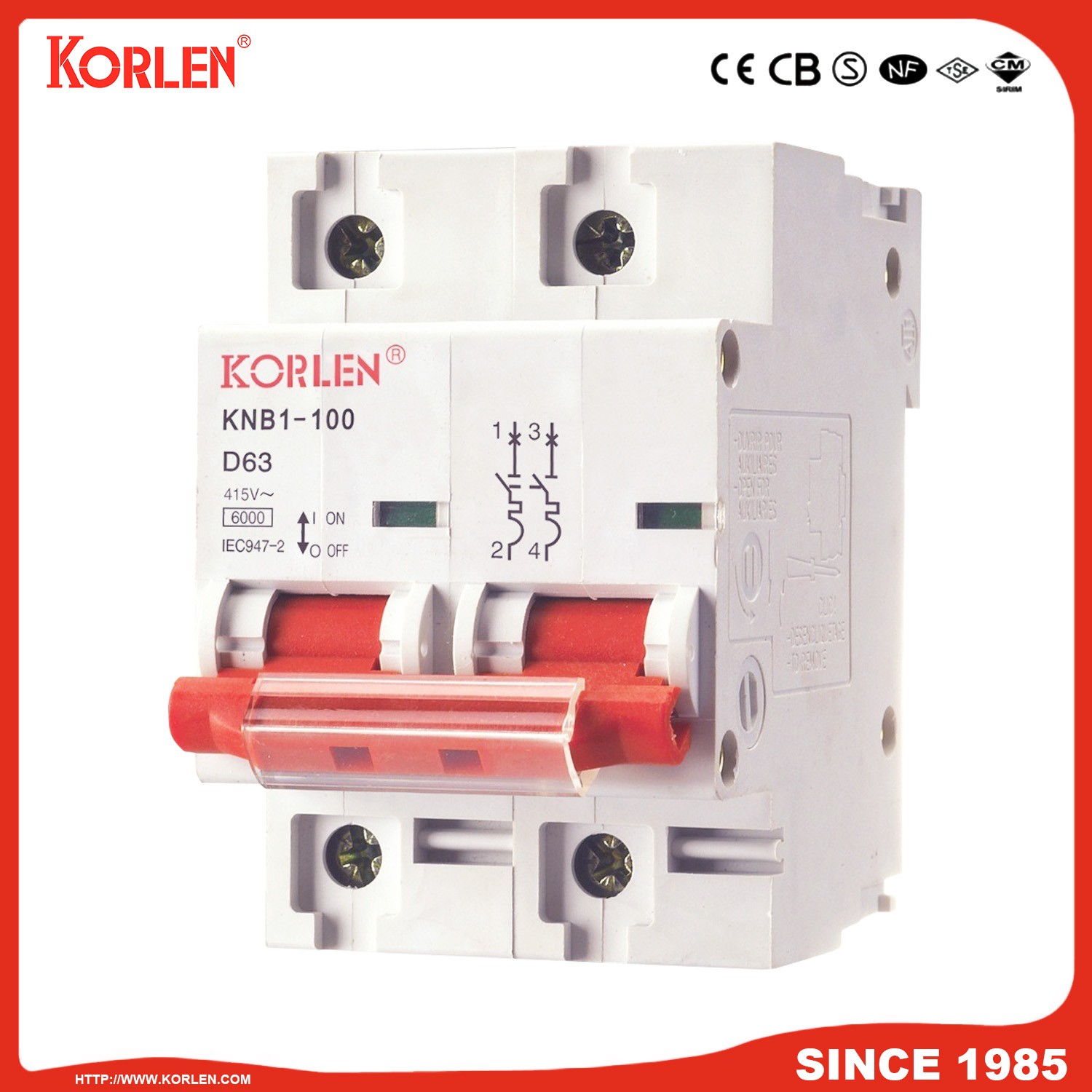KNB1-100 Miniature Circuit Breaker - Image 3