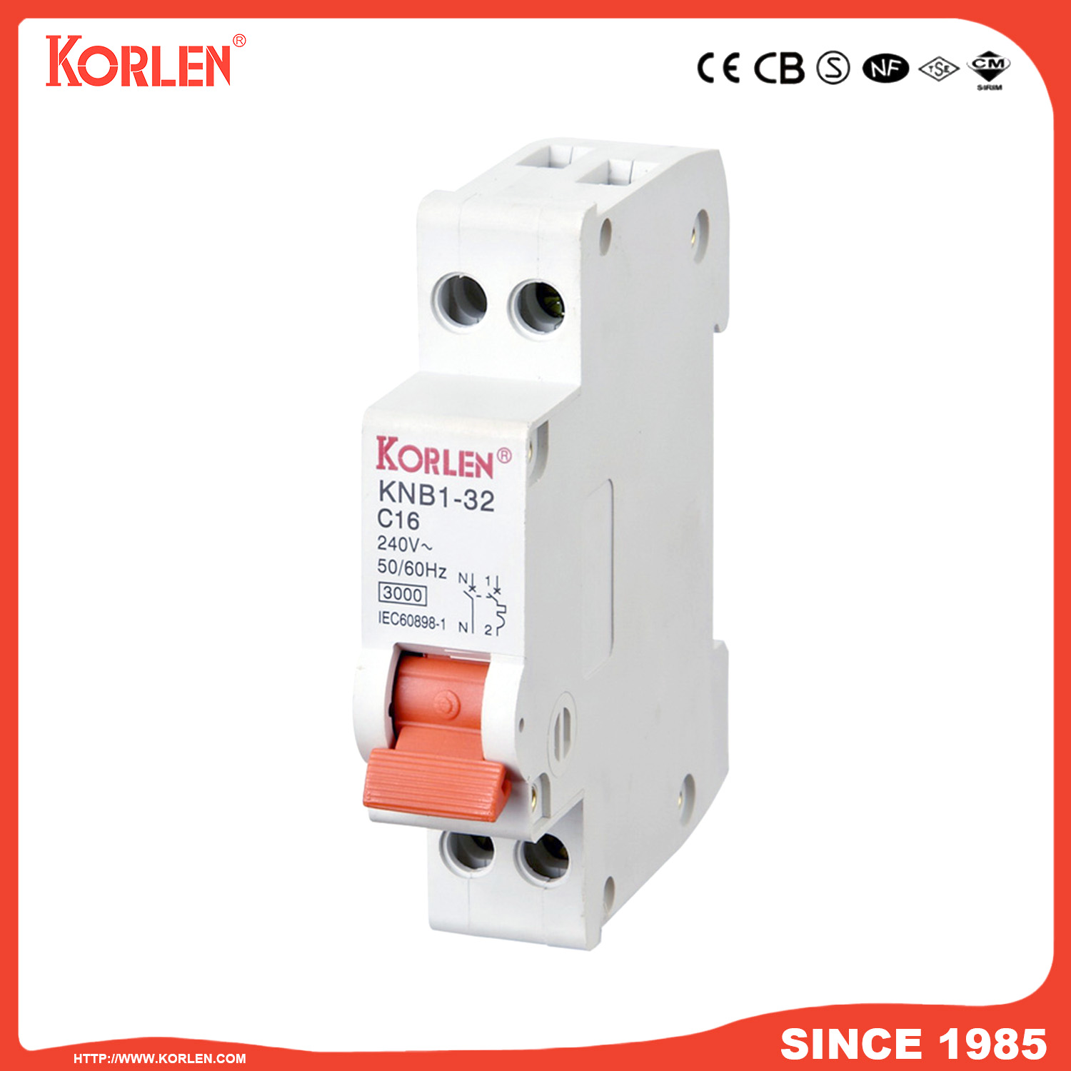 Miniature Circuit Breaker MCB 240V 3000A Breaking Capacity