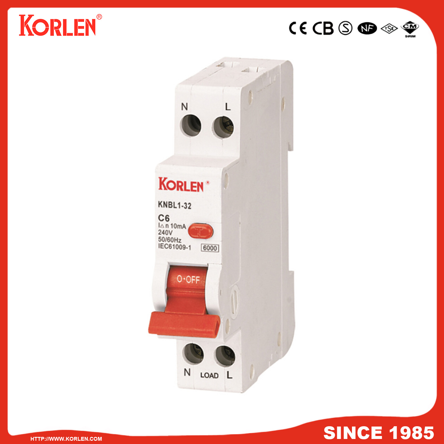 KNBL1-32 Residual Current Circuit Breaker with Overcurrent Protection - Image 3