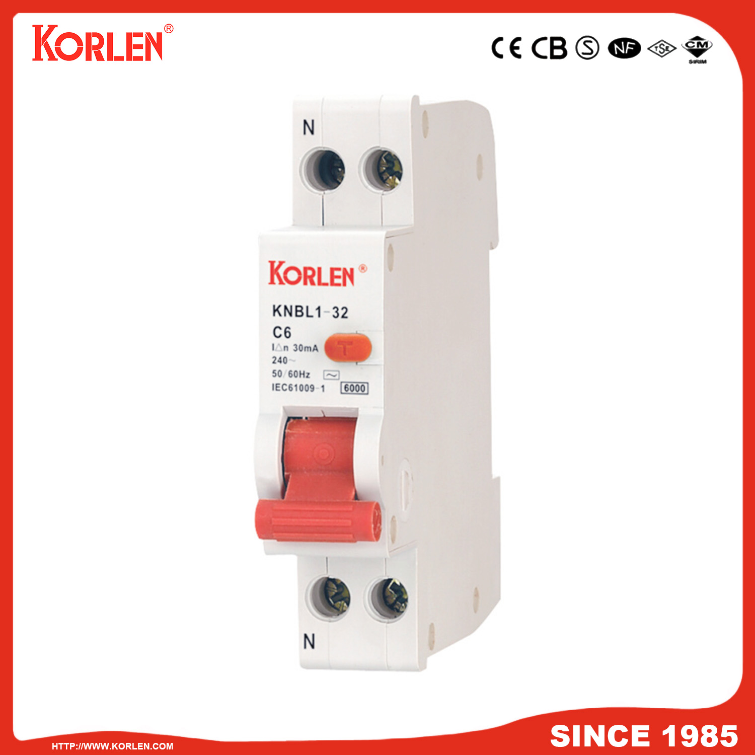 Residual Current Circuit Breaker with Overcurrent Protection