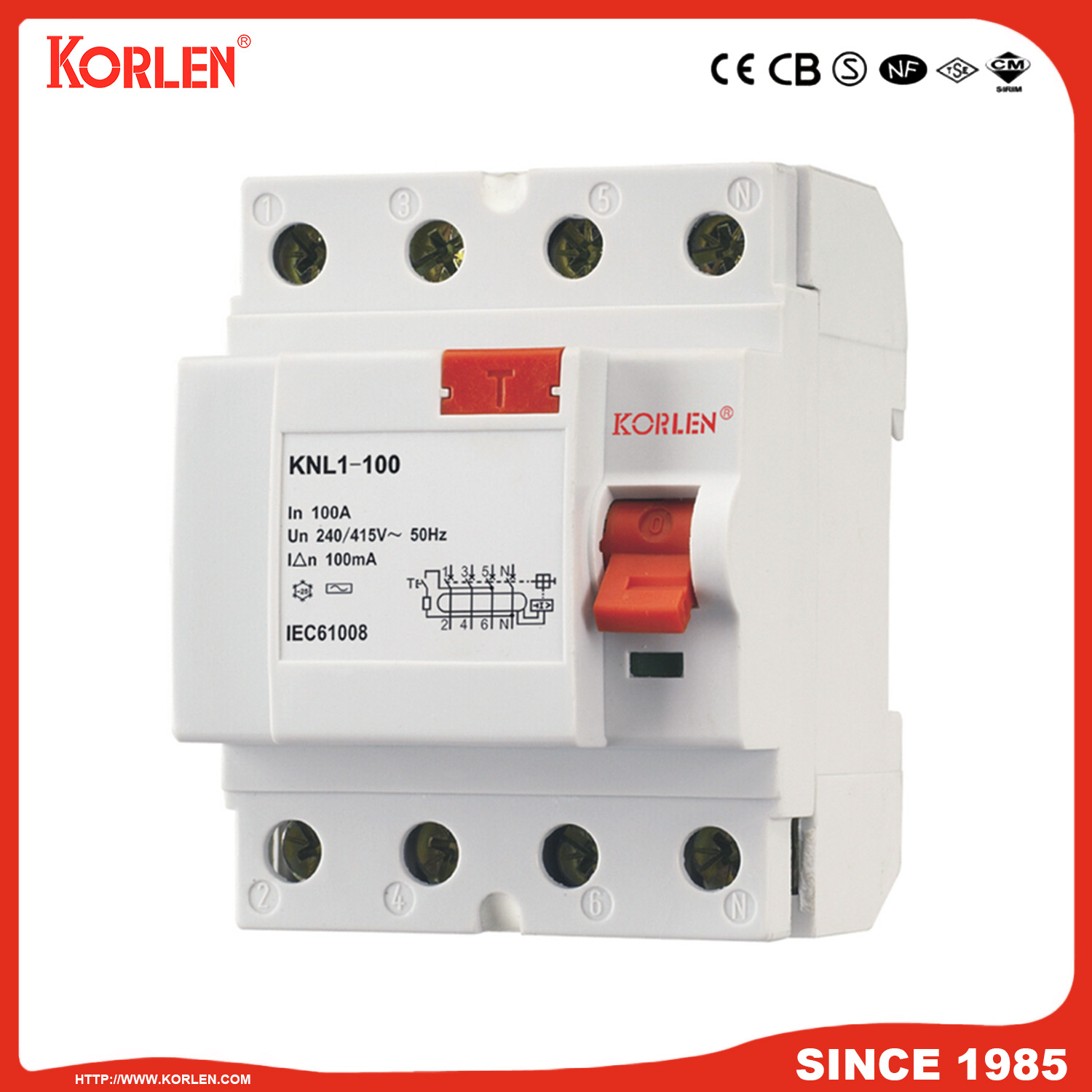 KNL1-100 Residual Current Circuit Breaker - Image 2