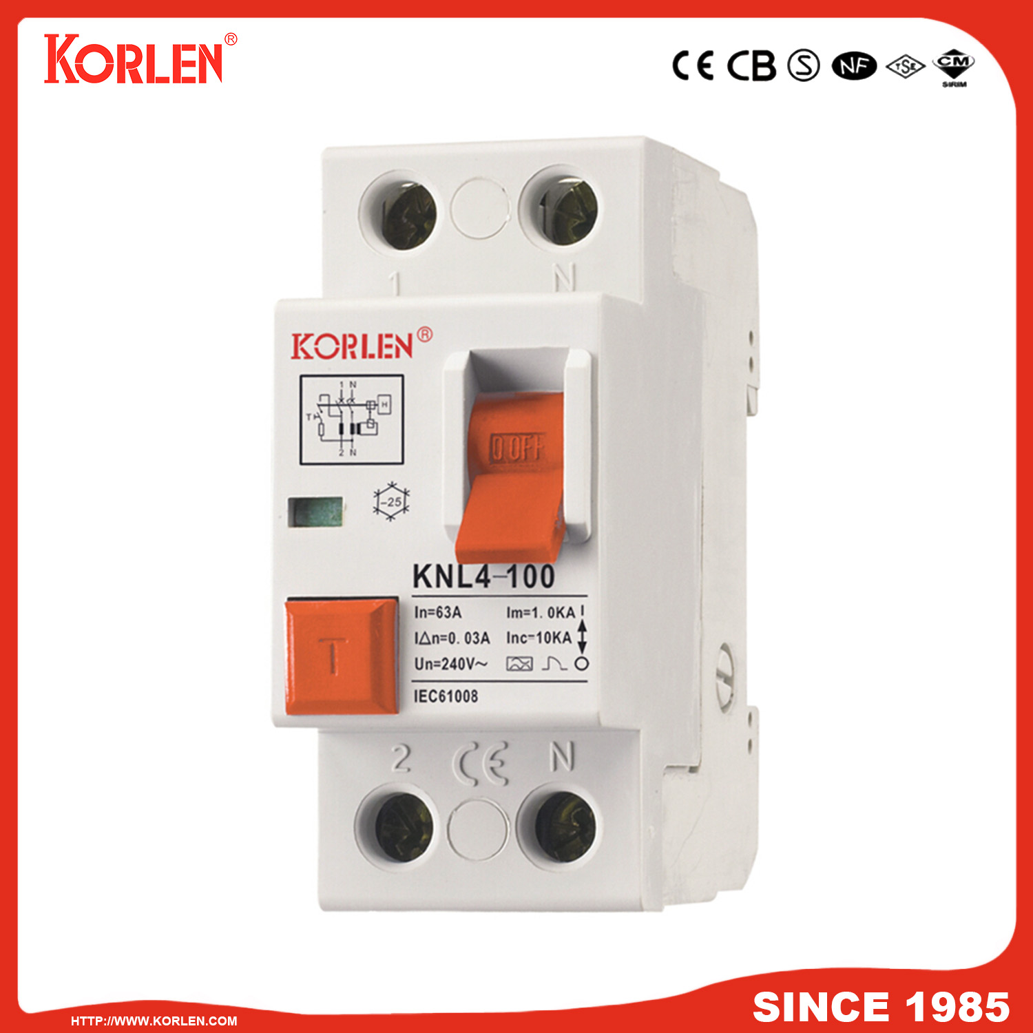 KNL4-100 Residual Current Circuit Breaker - Image 2