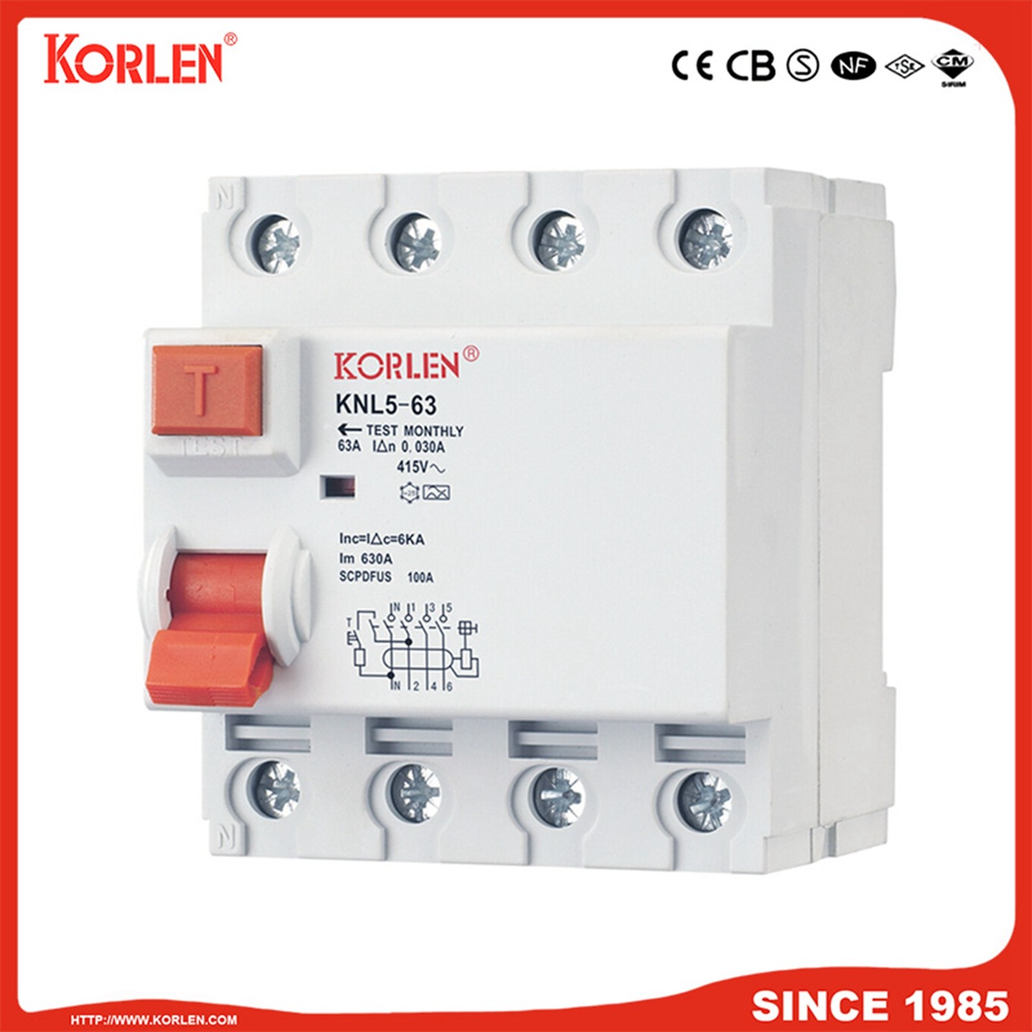 KNL5-63 Residual Current Circuit Breaker (normal) - Image 3