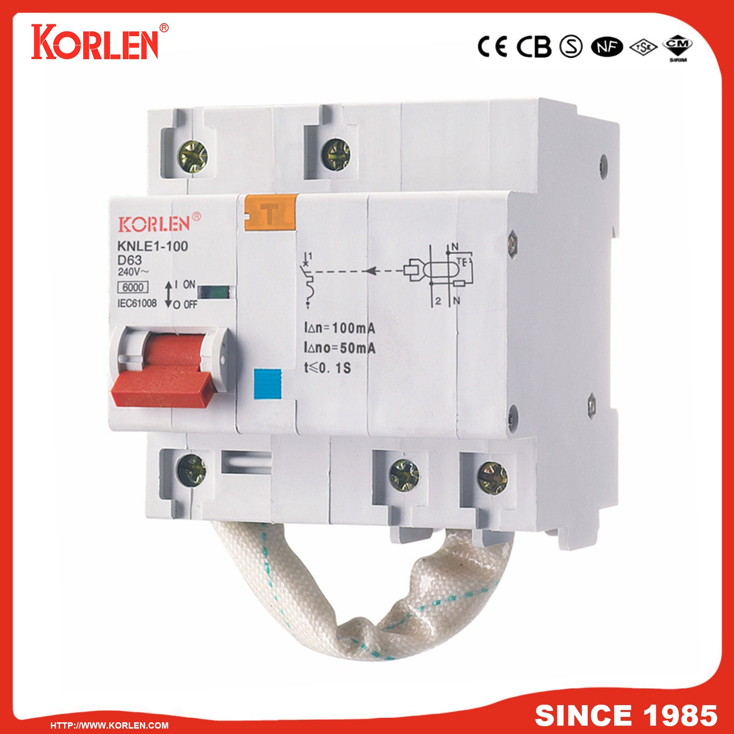 KNLE1-100 Leakage Circuit Breaker - Image 2