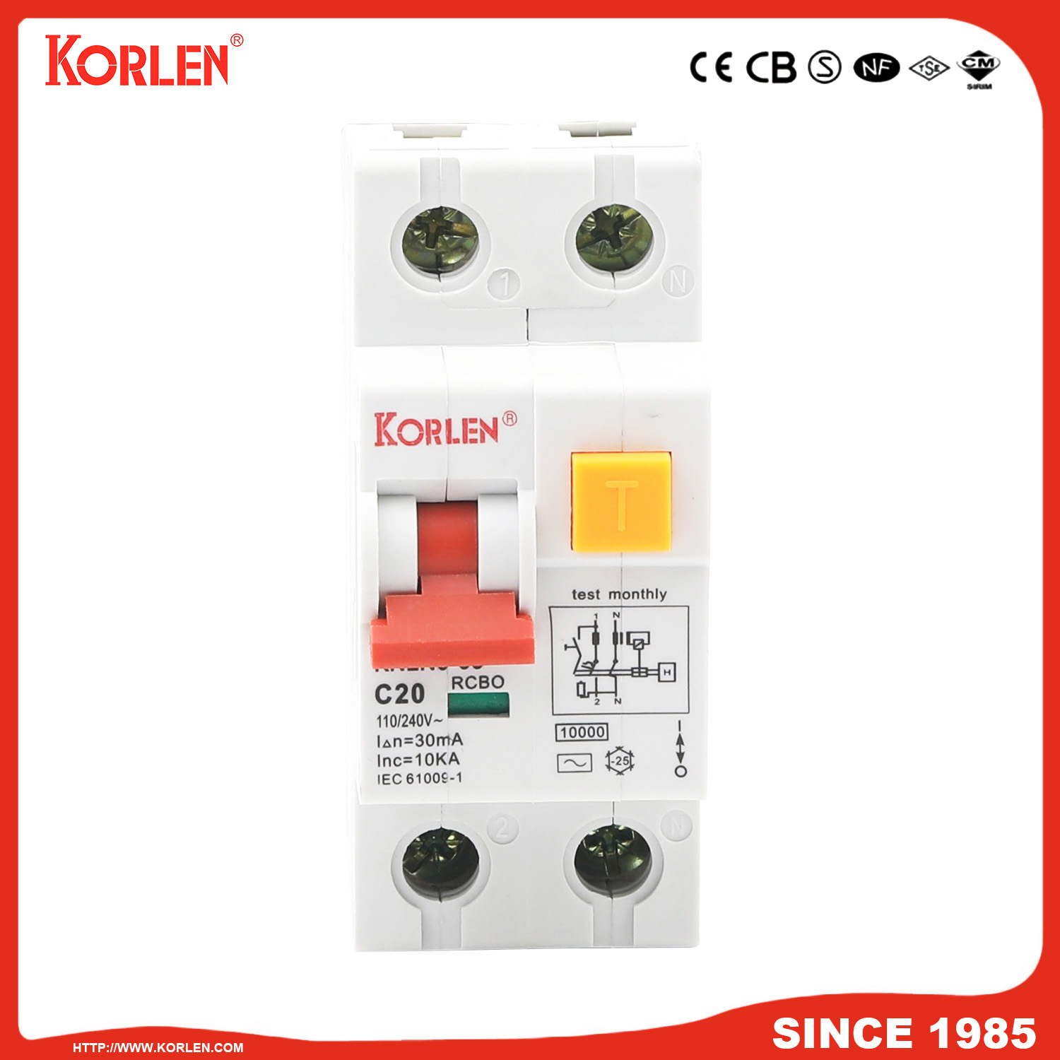 KNLN6-63 Residual Current Circuit Breaker with Overcurrent Protection - Image 3