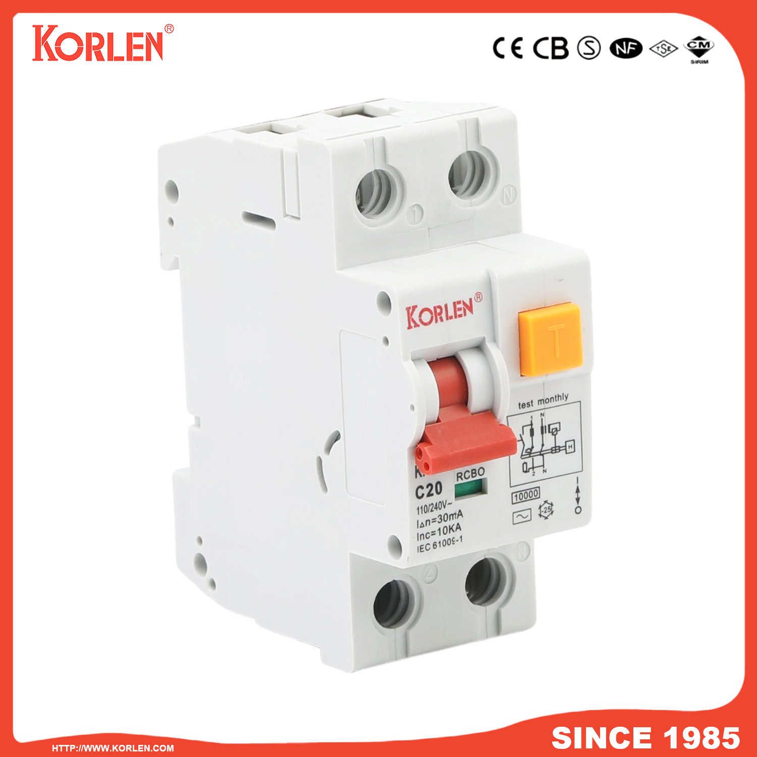 KNLN6-63 Residual Current Circuit Breaker with Overcurrent Protection - Image 2