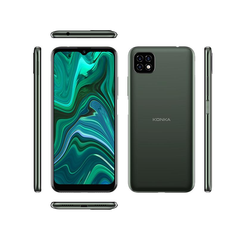 Dark Green 4G Smartphone with Multi-Camera System