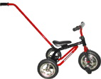 Red Steel Children's Tricycle with Detachable Handle