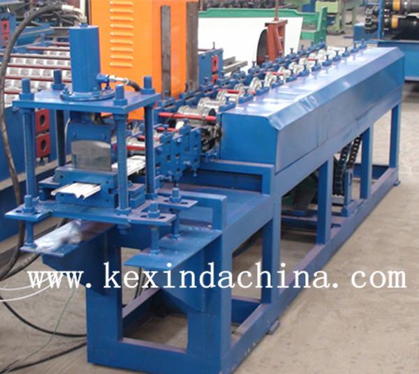 Close up of roll forming stations on the machine