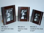 Dark Brown Wooden Picture Frames with Silver Stripes