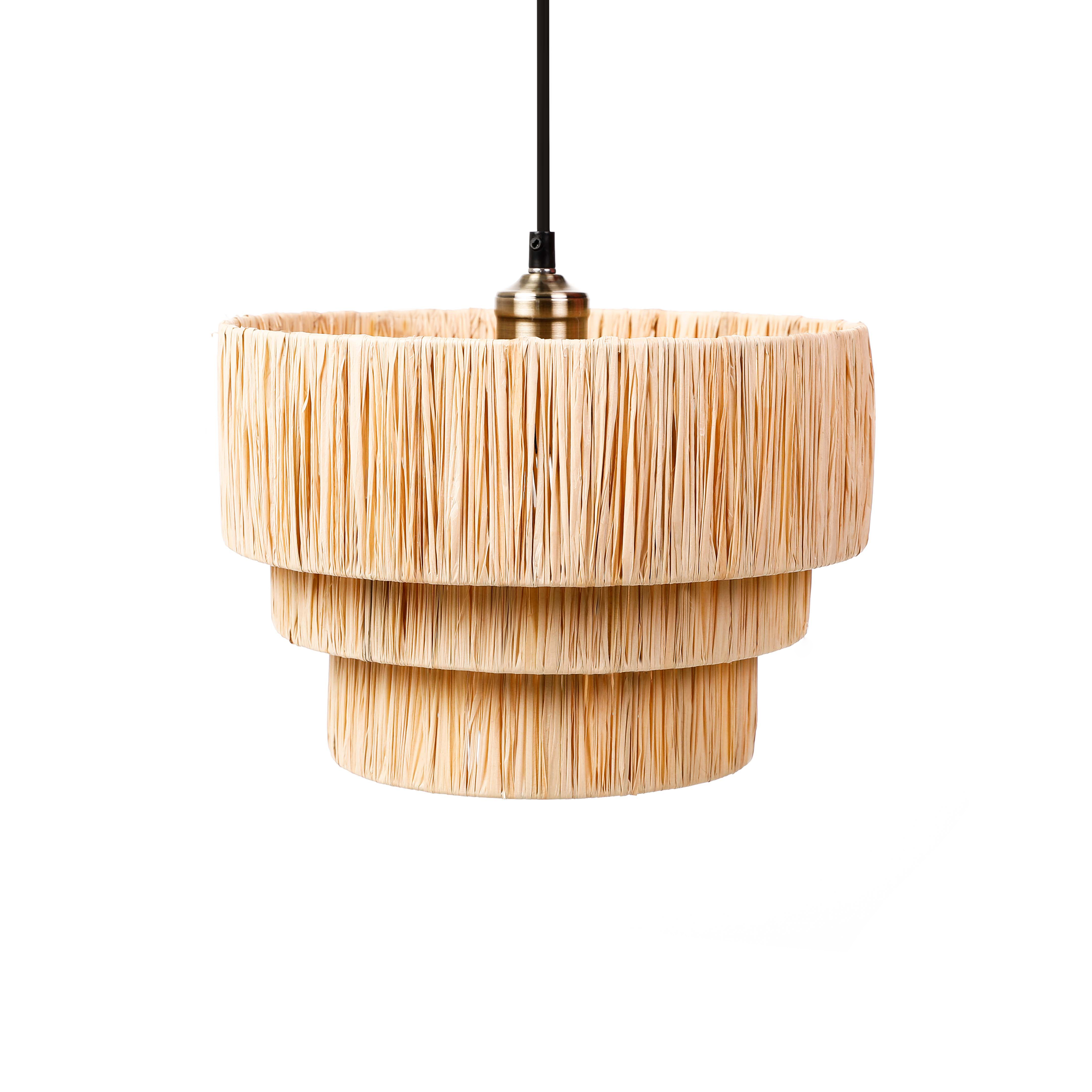 Raffia Tiered Pendant Lamp