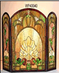 Decorative Stained Glass Fireplace Screen