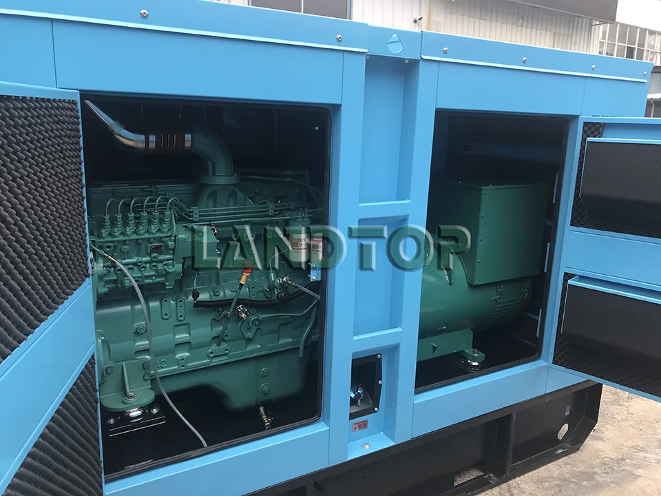 Water-cooled diesel generator set with enclosure