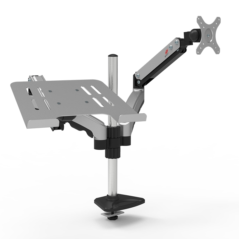 Dual Arm Laptop and Monitor Desktop Mount