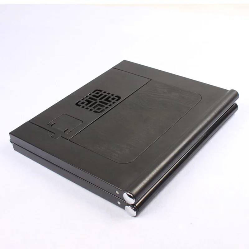 Foldable laptop table showing ventilation grill