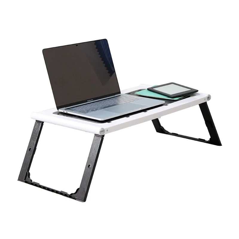 White tabletop laptop desk in use