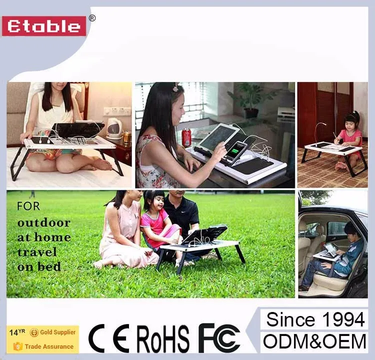 Ergonomic laptop table in outdoor setting