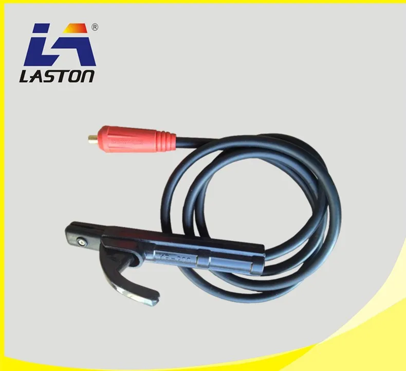 Welding electrode holder with heavy-duty cable