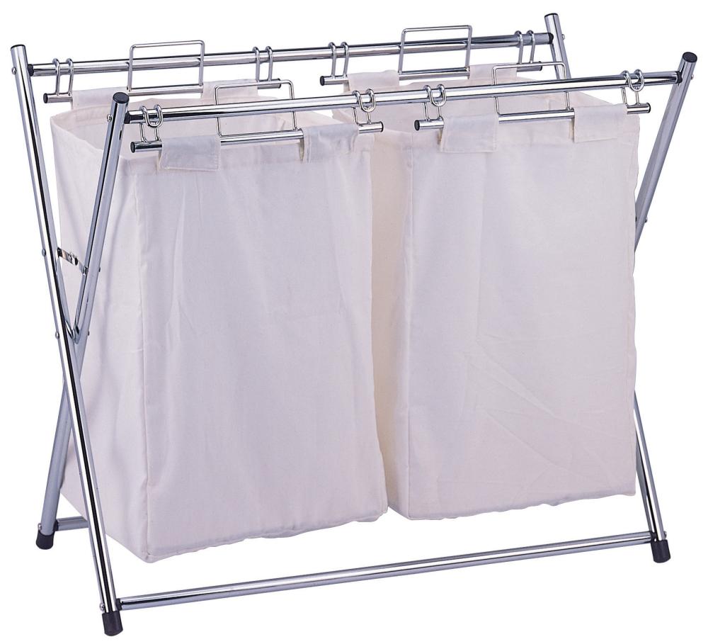 Double Bag Laundry Sorter with Steel Frame